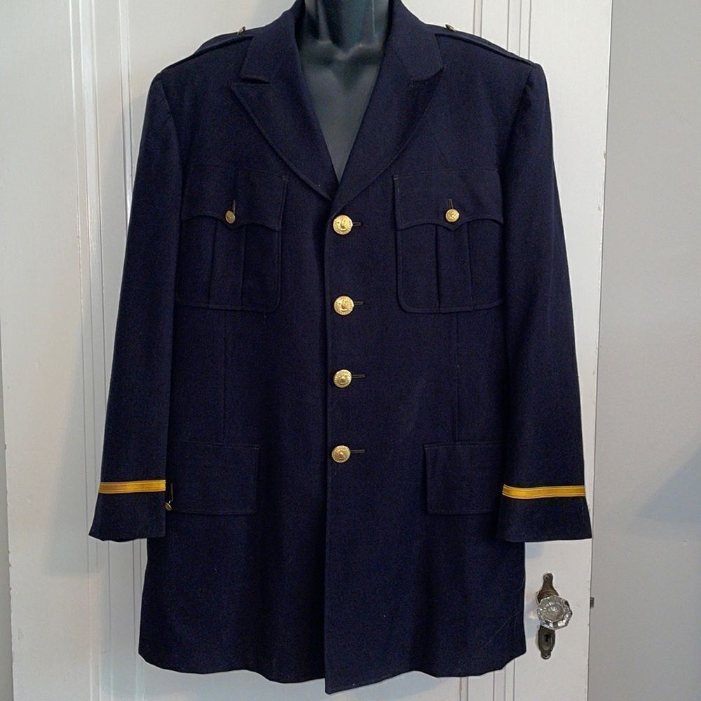 Vtg 1952 Military jacket with‎ gold Mississippi buttons